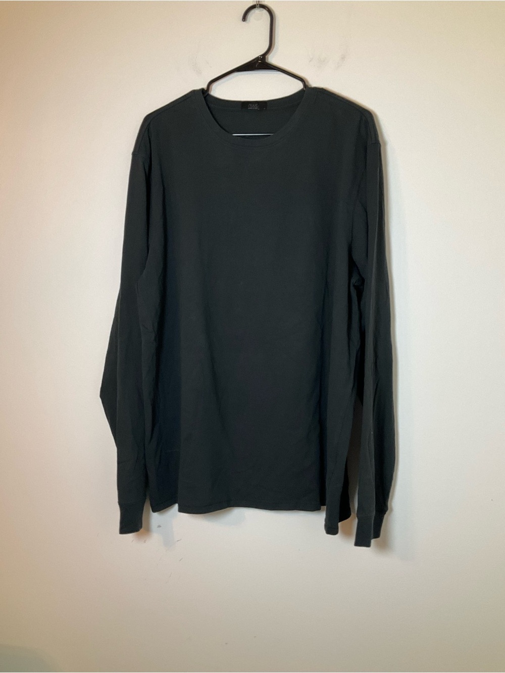 Nuuds Essential Long Sleeve Crew Neck Tee Black Size Large